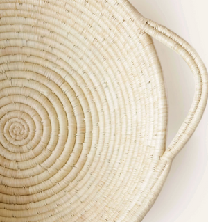 Natural Raffia Double Handle Bowl